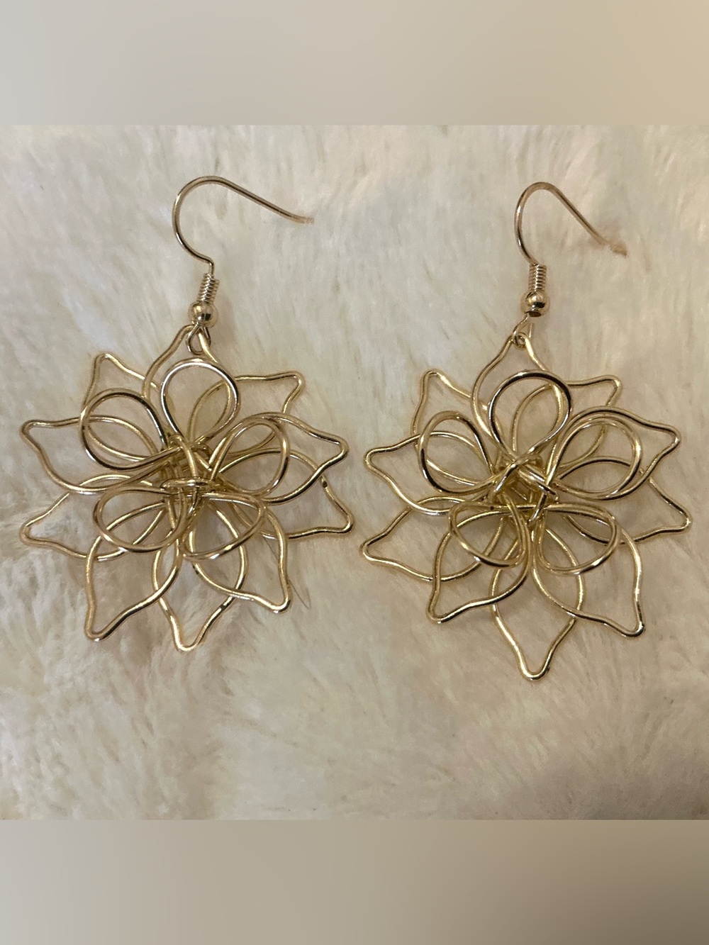 Adornia 14K Plated Wire Flower Drop Earrings - Picture 3 of 7